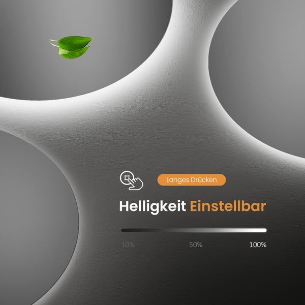 EMKE Badspiegel mit Beleuchtung ф50 cm, Kaltweiß, Touchschalter, Anti-Beschlag, dimmbare Helligkeit, IP44, für Badezimmer