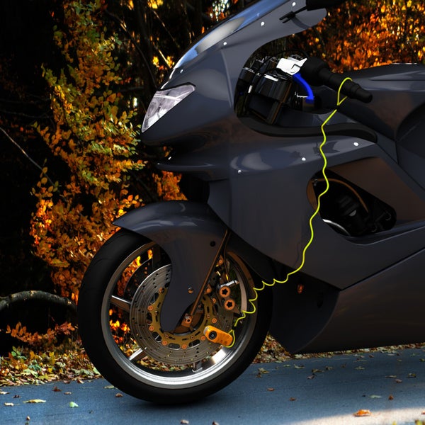 BASI Bremsscheibenschloss ZR 311 Signalgelb inklusive 2 Schlüsseln Erinnerungskabel und Nylon Transporttasche