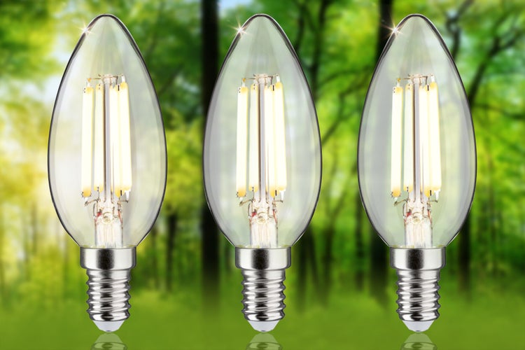 Eco-Line Filament 230V LED Kerze E14 525lm 2,5W 3000K Klar
