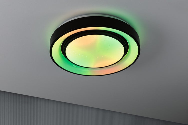 LED Deckenleuchte Rainbow mit Regenbogeneffekt RGBW+ 750lm 230V 22W dimmbar Schwarz, Weiß