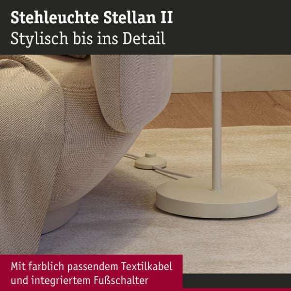 Stehleuchte mit Textilkabel und Fußschalter