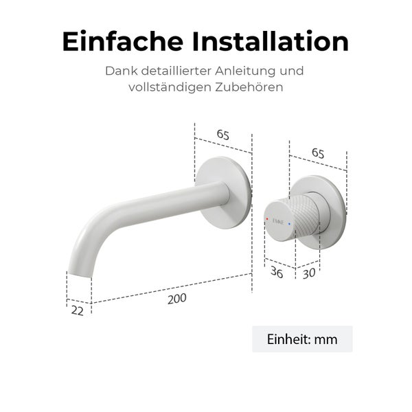 Abmessungen einer Armatur für das Waschbecken