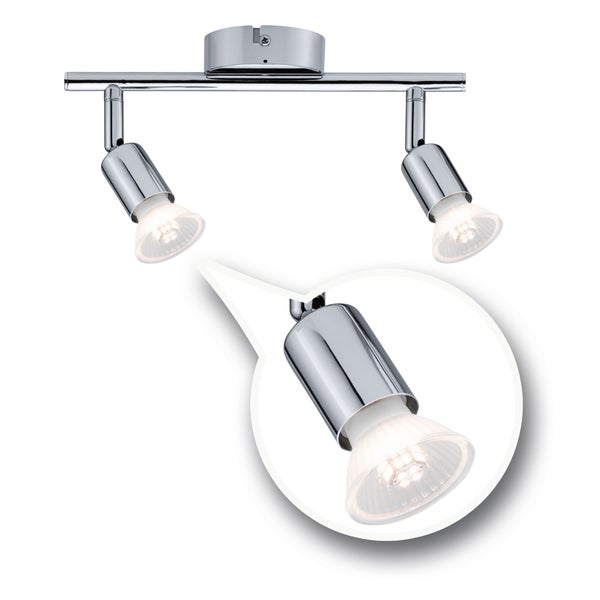Spotlight Carolina IP44 GU10 230V max. 2x10W dimmbar Chrom