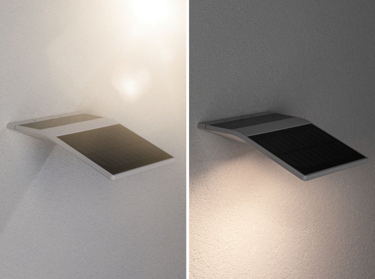 Solar LED Hausnummernleuchte Yoko Dämmerungsgesteuerter Bewegungsmelder (IR) IP44 3000K 42lm Weiß
