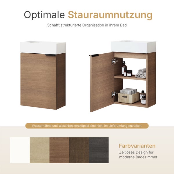 Waschbeckenunterschrank aus Holz mit Stauraum für Badezimmer