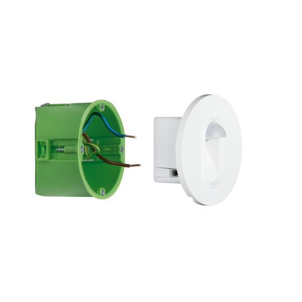 LED Wandeinbauleuchte Wall rund 78mm 1,1W 65lm 230V 2700K Weiß