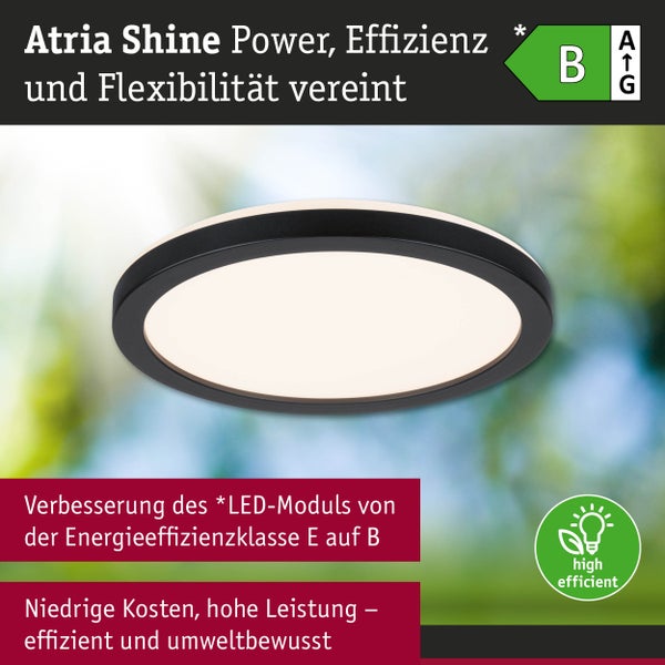 LED Panel Atria Shine IP44 rund 190mm 7,6W 1100lm 3000 - 6500K Schwarz