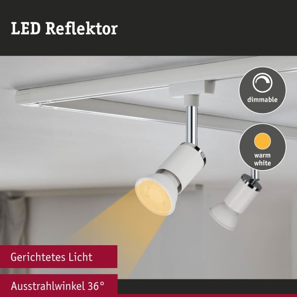 Set Standard 230V LED Reflektor GU10 3er-Set 3x460lm 3x7W 2700K dimmbar Weiß matt