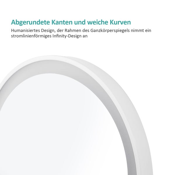 Detailansicht eines runden Spiegels mit abgerundeten Kanten