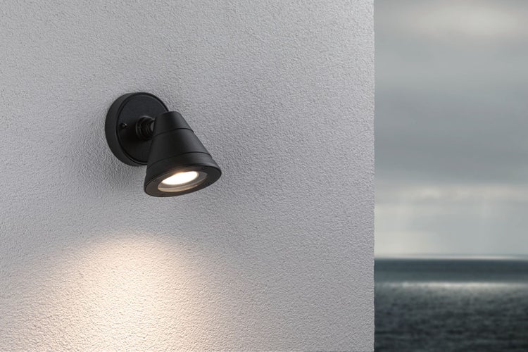 Außenwandleuchte Trian seewasserresistent IP44 rund 100x125mm max. 35W 230V Anthrazit Aluminium