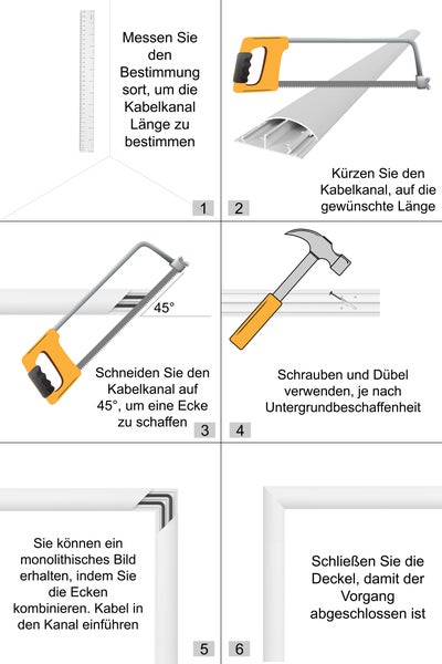 CILSON WDK5012W Art.-Nr. 6800520 Kabelkanal 50 x 12 mm x 2.000 mm - Trittfest, Bodenbelochung, weiß RAL 9010
