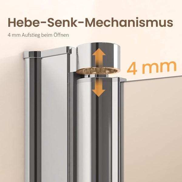 EMKE Duschkabine 80 x 80 cm Nischentür Pendeltür Nano Beschichtung Duschwand Schwingtür Duschtür Seitenwand Eckeinstieg, 185cm