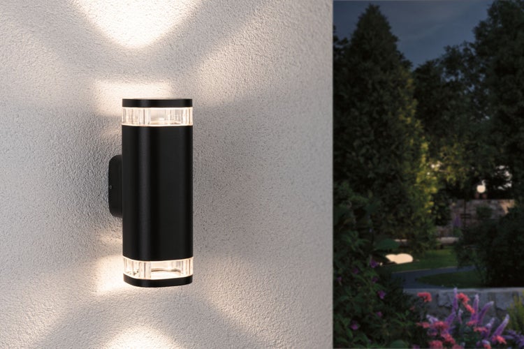 Außenwandleuchte Colum seewasserresistent IP44 80x112mm max. 2x20W 230V Anthrazit Aluminium