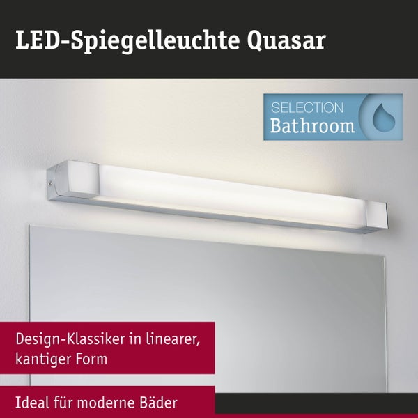 Selection Bathroom LED Spiegelleuchte Quasar IP44 3000K 835lm 230V 10,5W Chrom