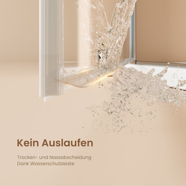 EMKE Eckdusche Duschkabine Eckeinstieg Pendeltür 75 x 90 cm, Duschabtrennung Schwingtür, 6mm ESG Glas, 195 cm