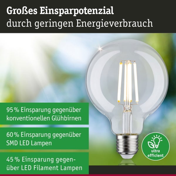 Eco-Line Filament 230V LED Globe G95 E27 840lm 4W 3000K Klar