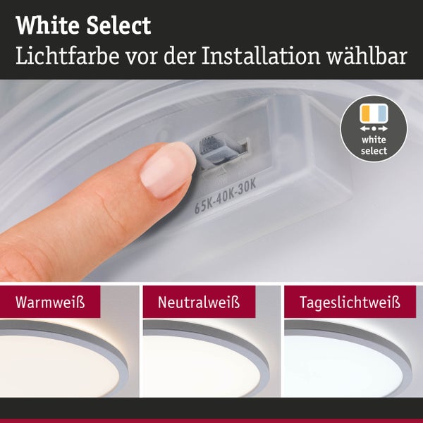 LED Panel Atria Shine IP44 rund 190mm 7,6W 1100lm 3000 - 6500K Chrom matt