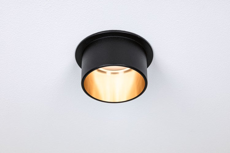 LED Einbauleuchte 3-Step-Dim Gil Coin IP44 rund 68mm Coin 6W 470lm 230V dimmbar 2700K Schwarz matt, Gold