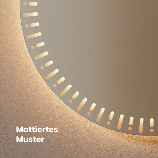Detailansicht eines Spiegels mit mattiertem Muster