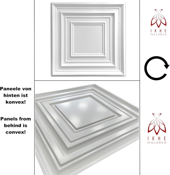 3D Wandpaneel 50x50 cm – PVC Kunststoff in realistischer 3D Optik – Roma Klassiker Desing D145