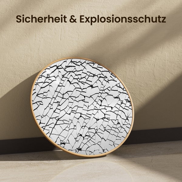 EMKE LED Badspiegel Ø50 cm, mit goldfarbenem Aluminiumrahmen, rostfreier Spiegel, IP44, für Badezimmer