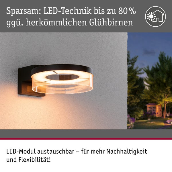 Moderne LED-Außenwandleuchte mit energiesparender Technologie.