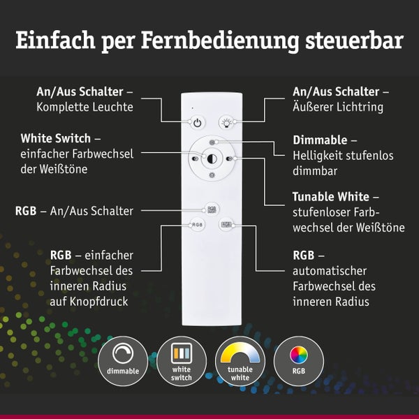 Wand-/Deckenleuchte Spaceglow Two RGB+ 1200lm 230V 14W dimmbar Schwarz matt