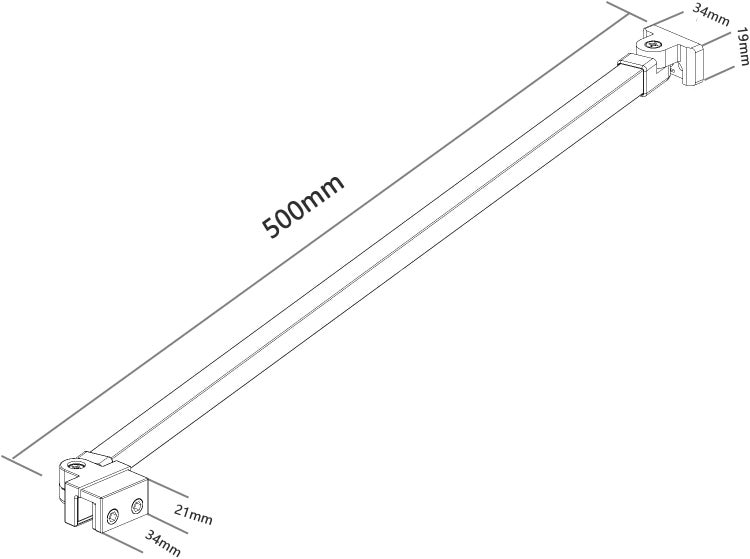 EMKE Wandhalterung Duschwandstabilisierung 180°links und rechts einstellbar Duschseitenwand Aufhängehalterungen Dusche Feste Wand Stabilisierungsstange Edelstahl 500mm Eckig Für 6-8 mm Starkes Glas