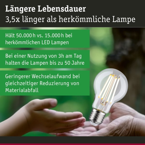 Eco-Line Filament 230V LED Birne E27 3er-Set 3x840lm 3x4W 3000K Klar