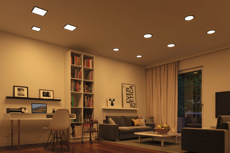 VariFit LED Einbaupanel Smart Home Zigbee 3.0 Areo IP44 eckig 230x230mm 16W 1400lm Tunable White Schwarz dimmbar