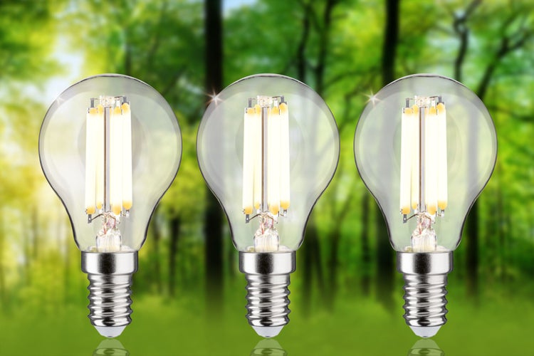 Eco-Line Filament 230V LED Tropfen E14 3er-Set 82mm 525lm 2,5W 3000K Klar