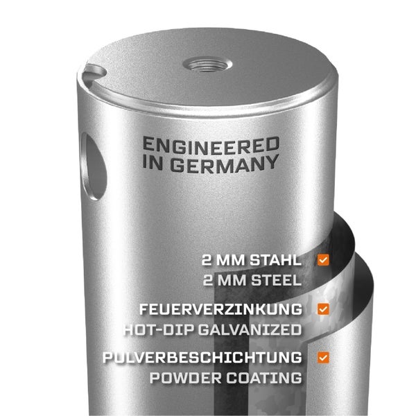 MAXERIO® 60 cm 6er U-Set + 9 cm Pfostenträger für Schraubfundament Bodenhülse Erdanker Erdschraube Einschraubhülse Erdschraubenfundament Bodenanker Schraubanker Fundament für Spielturm Zaun Pfosten Pavillon