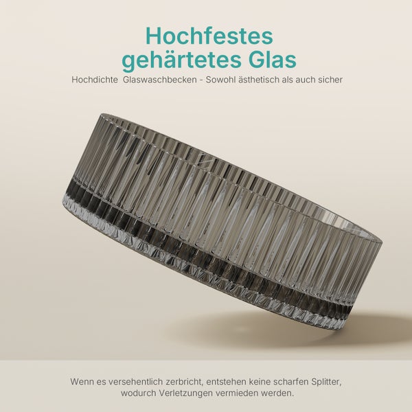Waschbecken aus gehärtetem Glas