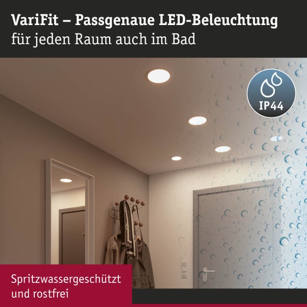 VariFit LED Einbaupanel Areo IP44 rund 118mm 6,5W 500lm 4000K Weiß