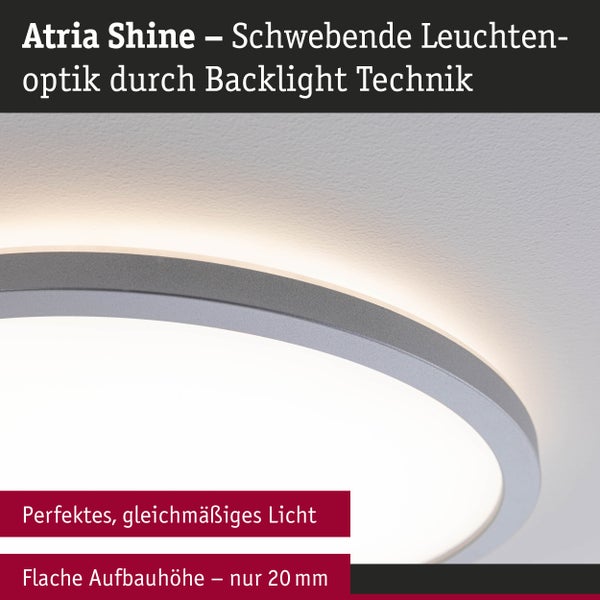 LED Panel Abia rund 300mm 2x22W 2x2200lm 2700K Chrom matt