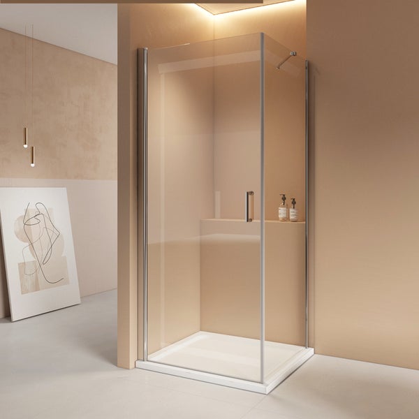 EMKE Duschkabine 75 x 70 x 195 cm Nischentür Pendeltür Nano Beschichtung Duschwand Schwingtür Duschtür Seitenwand Eckeinstieg