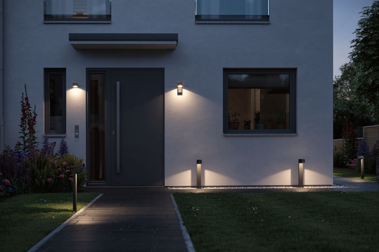 LED Außenwandleuchte Capea Dämmerungsgesteuerter Bewegungsmelder (IR) IP44 96x153mm 3000K 6W 500lm 230V 98° Anthrazit Aluminium