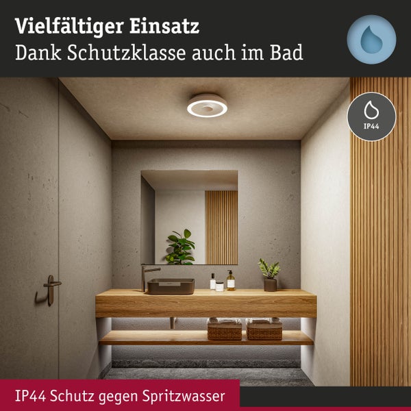 LED Deckenleuchte Volea IP44 3000K 470lm / 1650lm 230V 3,5W / 13W dimmbar Weiß, Silber