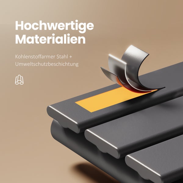 EMKE Designheizkörper, Badheizkörper Flach 1320x500 mm Anthrazit, Handtuchwärmer für Badezimmer Handtuchtrockner, Panel Handtuchhalter Seitenanschluss für Wasser 661W