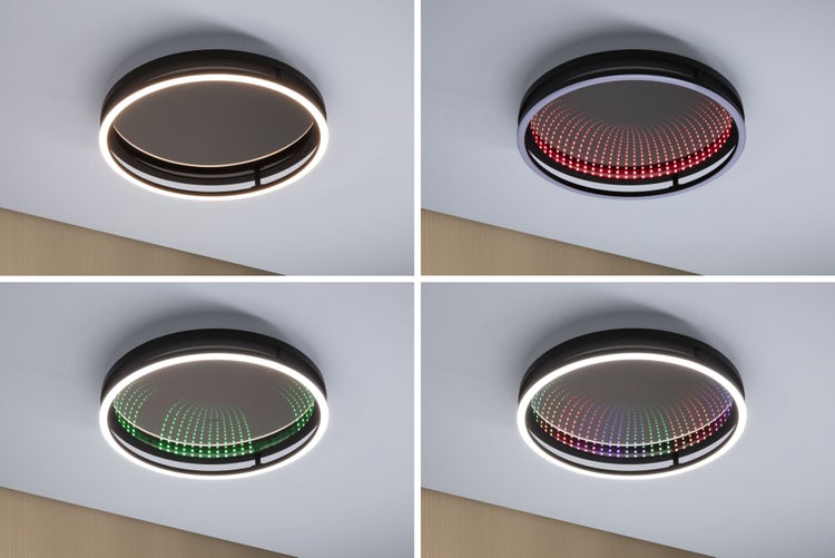 Wand-/Deckenleuchte Spaceglow One RGB+ 2000lm 230V 34,5W dimmbar Schwarz matt