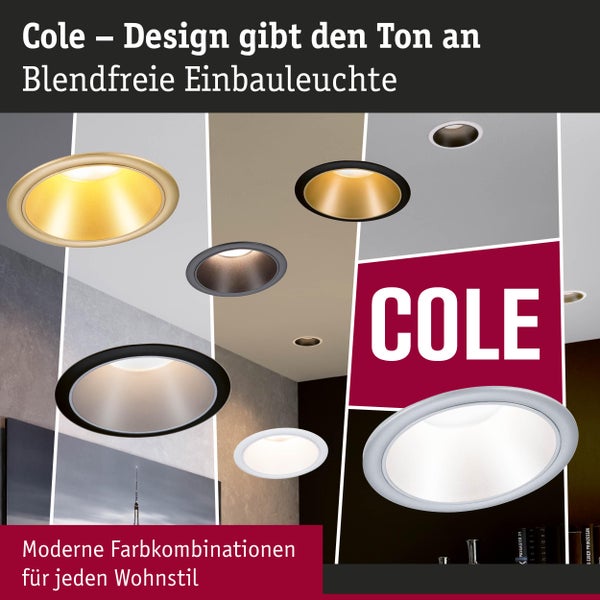 Verschiedene Einbauleuchten von Cole für jeden Wohnstil