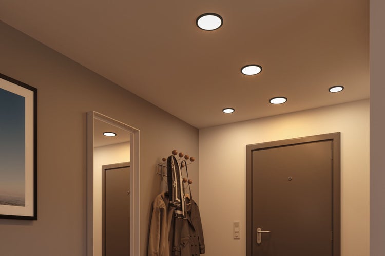 VariFit LED Einbaupanel 3-Step-Dim Areo IP44 rund 175mm 13W 1300lm 3000K Schwarz dimmbar