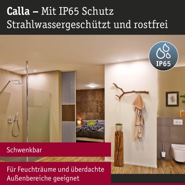 Moderne Badgestaltung mit drehbarer und rostfreier Calla Einbauleuchte mit IP65 Schutz
