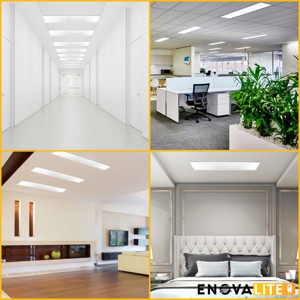 ENOVALITE LED-Panel 120x30 36W 3600LM Kaltweiß Flimmerfrei UGR22 Ultraflache Büro-Einbauleuchte mit PHILIPS Treiber