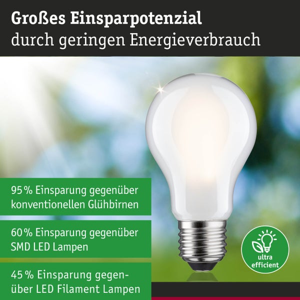 Eco-Line Filament 230V LED Birne E27 Einzelleuchte 806lm 4,3W 3000K dimmbar Matt