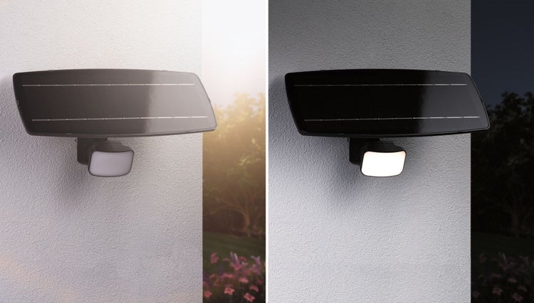 Solar Fluter Flotas inkl. Dämmerungsgesteuerter Bewegungsmelder (HF) IP65 3000K 700lm Anthrazit