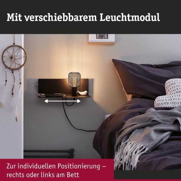 Wandleuchte Devara E27 1800K 110lm 230V 3,5W Schwarz matt