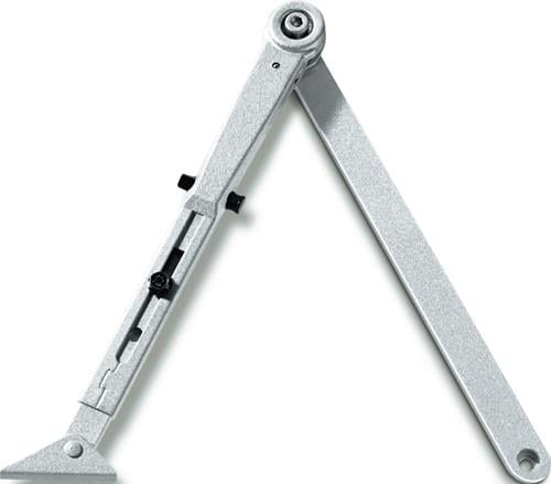Silberner Scherengestängearm für Türschließer aus Metall