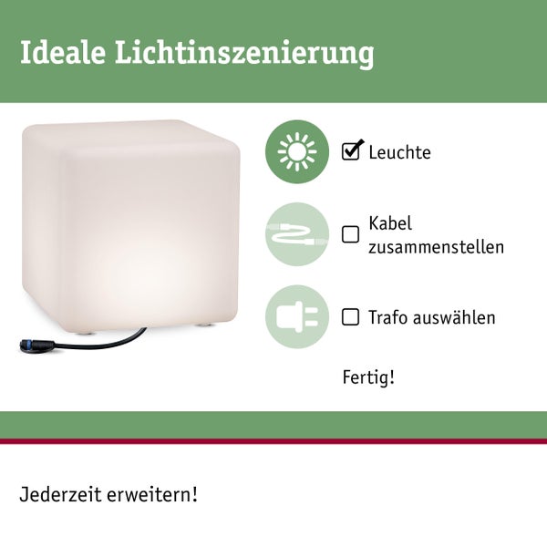 Leuchte zur Lichtinszenierung mit Kabel