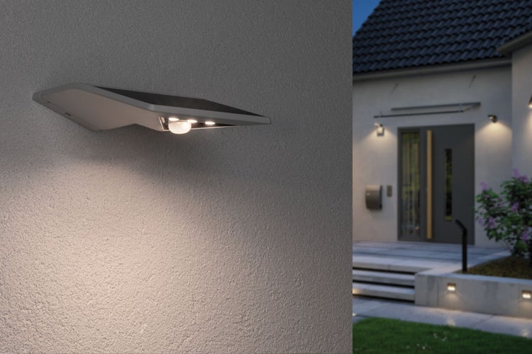 Solar LED Hausnummernleuchte Yoko Dämmerungsgesteuerter Bewegungsmelder (IR) IP44 3000K 42lm Weiß